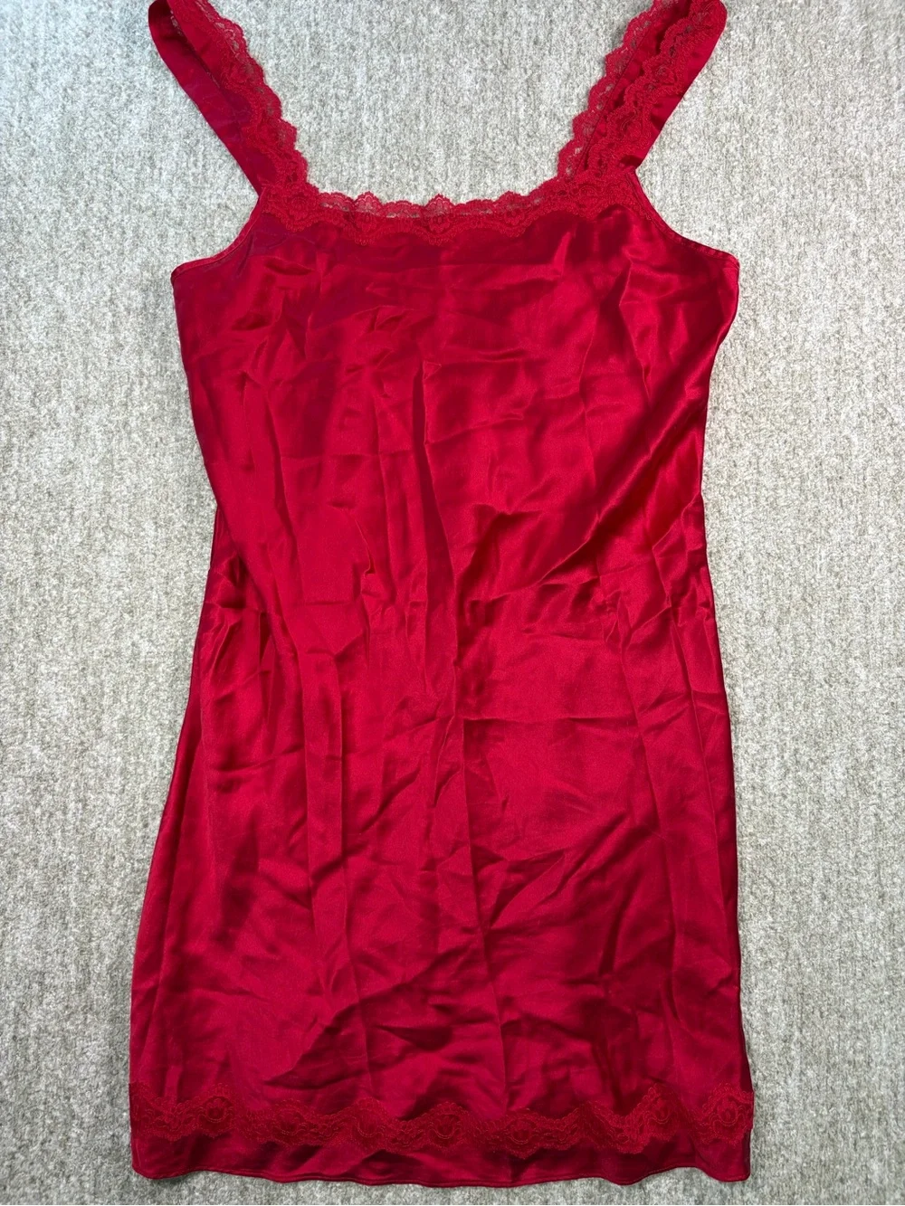Vintage 90’s 100% Silk  Lace-Trim Slip Dress - Women Intimates